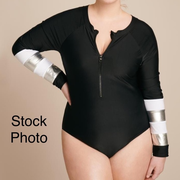 Cynthia Rowley Other - Cynthia Rowley Silver Stripe Hepburn SurfSuit
